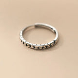 925 Sterling Silver Geometric Adjustable Ring Fine Jewelry