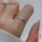 925 Sterling Silver Geometric Adjustable Ring Fine Jewelry