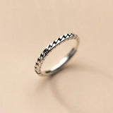 925 Sterling Silver Geometric Adjustable Ring Fine Jewelry