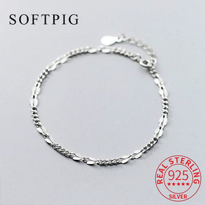 925 Silver Geometric Bracelet Women Party Minimalist Fine Jewelry
