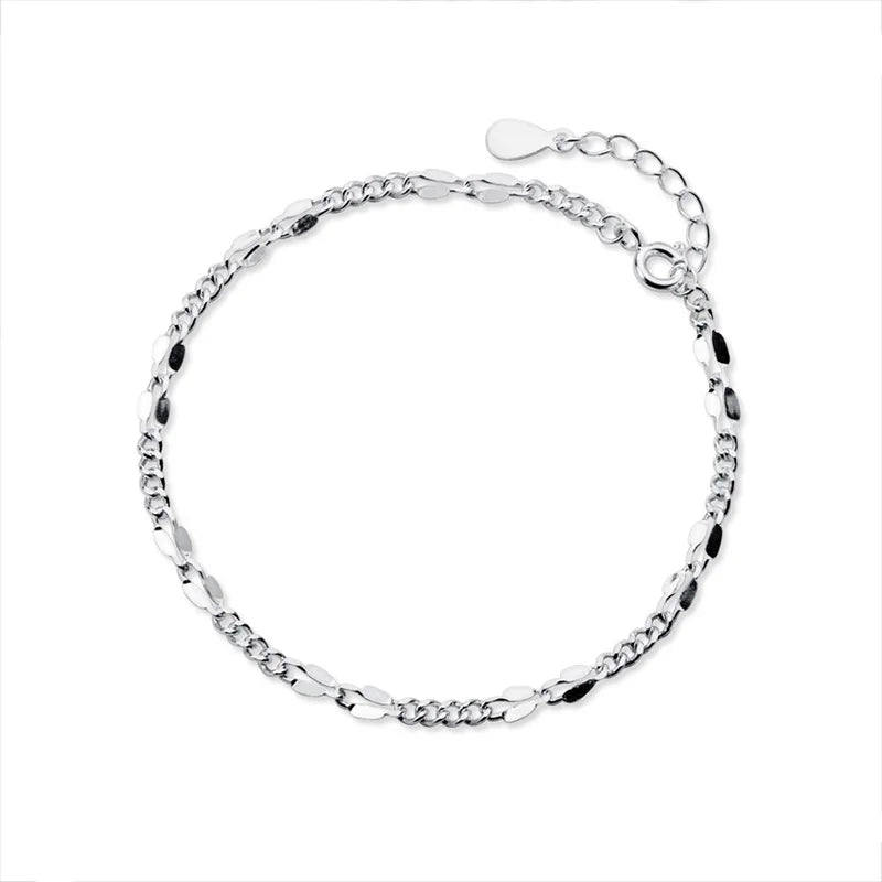 925 Silver Geometric Bracelet Women Party Minimalist Fine Jewelry