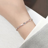 925 Silver Geometric Bracelet Women Party Minimalist Fine Jewelry