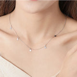 925 Silver Geometric Round Choker Necklace Women Party Fine Jewelry Gift