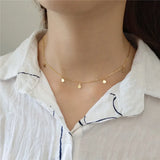 925 Silver Geometric Round Choker Necklace Women Party Fine Jewelry Gift