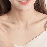 925 Silver Geometric Round Choker Necklace Women Party Fine Jewelry Gift