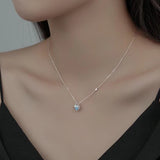 925 Silver Zircon Choker Necklace Minimalist Bijoux
