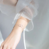 925 Silver Zircon Round Bracelet for Women Party Jewelry