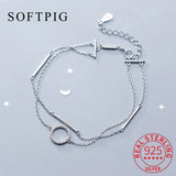 925 Silver Zircon Round Bracelet for Women Party Jewelry