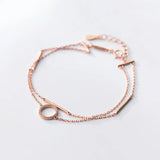 925 Silver Zircon Round Bracelet for Women Party Jewelry