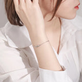 925 Sterling Silver Tiny Cat Charm Bracelet for Women