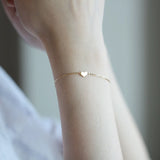 925 Sterling Silver Heart Chain 14K Bracelet For Women