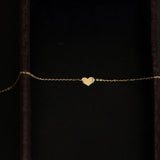 925 Sterling Silver Heart Chain 14K Bracelet For Women