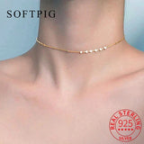 925 Sterling Silver Heart Choker Necklace Bohemia Accessories