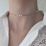 925 Sterling Silver Heart Choker Necklace Bohemia Accessories