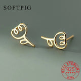 925 Sterling Silver Hollow Flower Stud Earrings Fine Jewelry