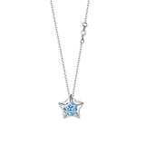 925 Sterling Silver Zircon Star Choker Necklace Women Jewelry