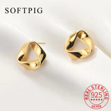 925 Silver Triangle Stud Earrings for Women Party Jewelry Punk Accessories
