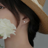 925 Silver Moonstone Stud Earrings Classic Jewelry Accessories