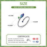 925 Sterling Silver V Letter Adjustable Ring for Women
