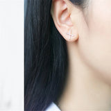 925 Silver Letter X Stud Earrings for Women