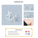 925 Silver Letter X Stud Earrings for Women