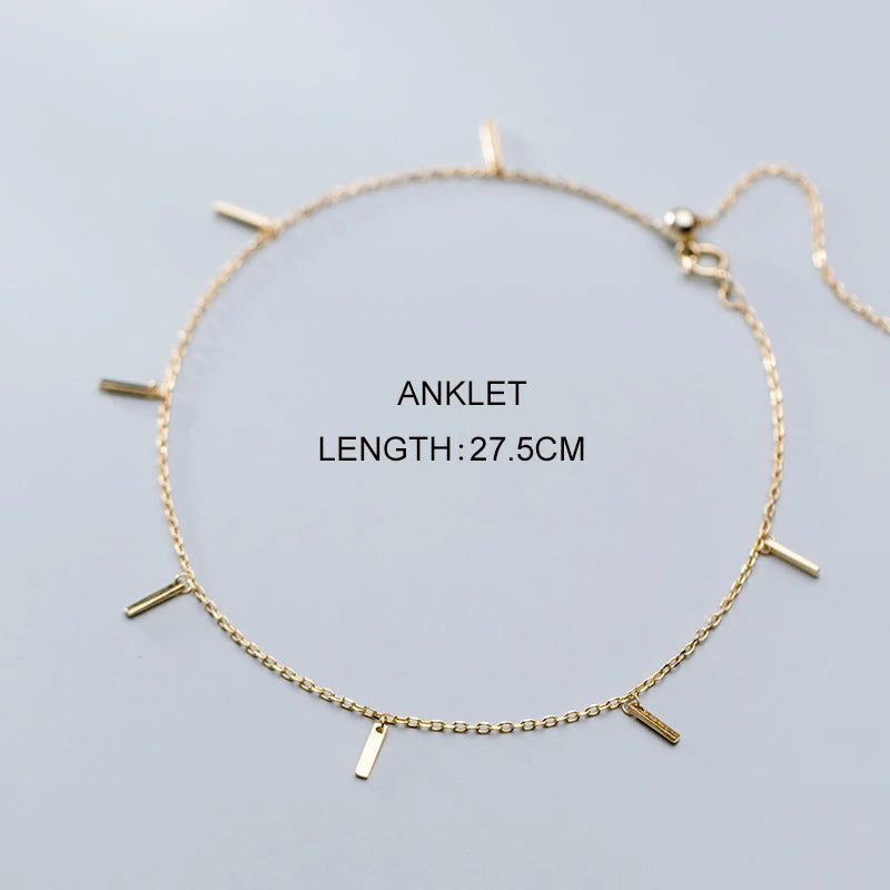 925 Sterling Silver Minimalist Anklet For Women Party Fine Jewelry