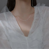 925 Silver Chain Choker Necklace for Women Punk Jewelry