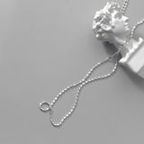 925 Silver Chain Choker Necklace for Women Punk Jewelry