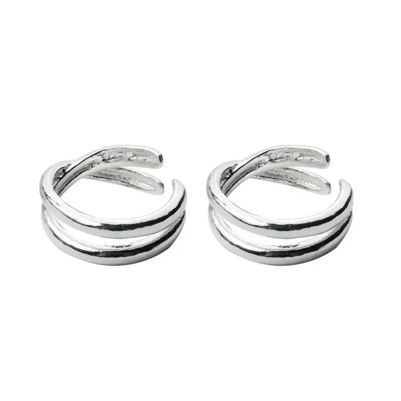 925 Sterling Silver Geometric Clip Earrings for Women