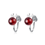 925 Sterling Silver Geometric Clip Earrings for Women