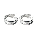 925 Sterling Silver Geometric Clip Earrings for Women