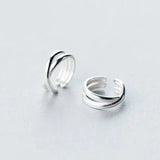 925 Silver Geometric Cross Clip Earrings for Women Party Jewelry