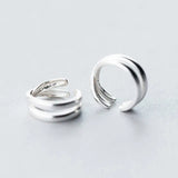 925 Silver Geometric Cross Clip Earrings for Women Party Jewelry