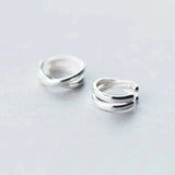 925 Silver Geometric Cross Clip Earrings for Women Party Jewelry