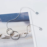 925 Silver Geometric Round Punk Bracelet for Women