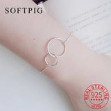 925 Silver Geometric Round Punk Bracelet for Women