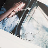 925 Silver Geometric Round Punk Bracelet for Women