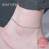 925 Sterling Silver Star Chain Anklet Minimalist Women Fine Jewelry