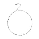 925 Sterling Silver Star Chain Anklet Minimalist Women Fine Jewelry