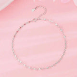925 Sterling Silver Star Chain Anklet Minimalist Women Fine Jewelry