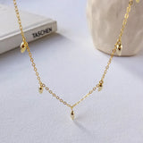 925 Sterling Silver Water Drop Necklace Minimalist Style