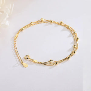 925 Silver Bead Chain Bracelet Women's Fashion Jewelry