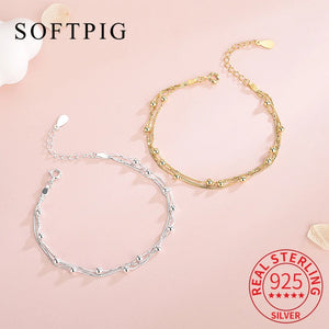 925 Silver Bead Chain Bracelet Women's Fashion Jewelry