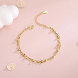 925 Silver Bead Chain Bracelet Women's Fashion Jewelry