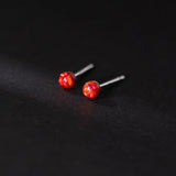 925 Silver Opal Bead Stud Earrings - Classic Fine Jewelry