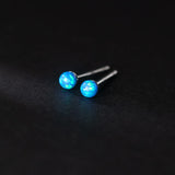 925 Silver Opal Bead Stud Earrings - Classic Fine Jewelry