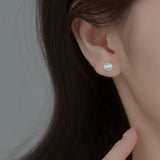 Real 925 Silver Opal Stud Earrings for Women Party Jewelry