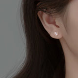 Real 925 Silver Opal Stud Earrings for Women Party Jewelry
