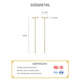 925 Silver Pearl Letter T Chain Tassel Hoop Earrings for Women Punk Jewelry