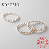 925 Silver Pearl Square Adjustable Ring Classic Fine Jewelry